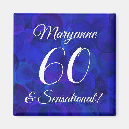 Elegant Royal Blue 60 & Sensational Födelsedagsfes Magnet
