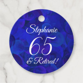 Elegant Royal Blue 65 och pensionerad Pension Gåvor Etiketter