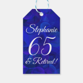 Elegant Royal Blue 65 och Pensionerad Pensionering Presentetikett
