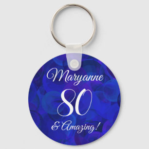 Elegant Royal Blue 80 och Fantastisk Födelsedagsf Nyckelring