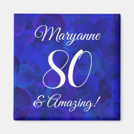 Elegant Royal Blue 80 och Fantastisk Födelsedagsfe Magnet