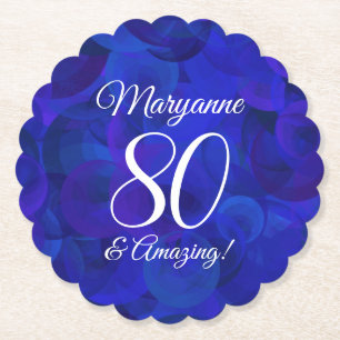 Elegant Royal Blue 80 och Fantastisk Födelsedagsfe Underlägg Papper