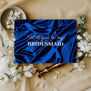 Elegant Royal Blue, blir du min Bridesmaid Vykort
