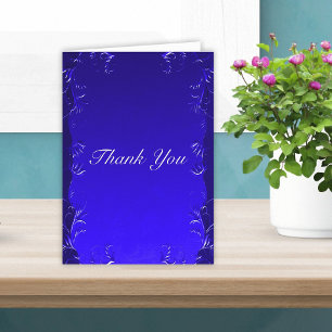 Elegant Royal Blue Bröllop Tack Kort