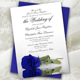 Elegant Royal Blue eller Cobalt Ro Forme Bröllop Inbjudningar