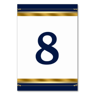 Elegant Royal Blue Guld Bröllop Bordsnummer