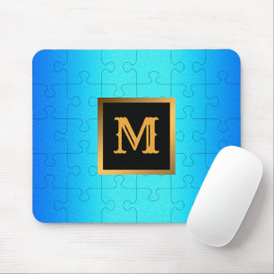Elegant Royal Blue Metall Monogramme Musmatta