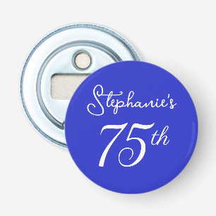 Elegant Royal Blue Monogram 75:e Födelsedagsfest Flasköppnare