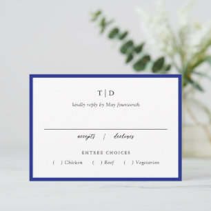Elegant Royal Blue Monogram Modern Bröllop OSA Kort