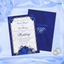 Elegant Royal Blue Monogram Ro Forme Bröllop