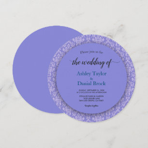Elegant Royal Blue Ornate Chic Damask bröllop Inbjudningar