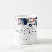 elegant Royal Blue Rustic modern savethedate.