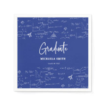 Elegant Royal Blue Script Math Student Party