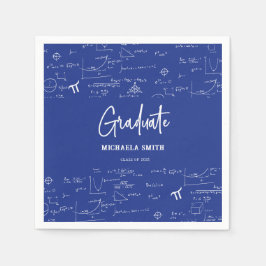 Elegant Royal Blue Script Math Student Party Pappersservett