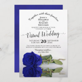 Elegant Royal Blue som reflekterar Ro Virtuella Br Inbjudningar