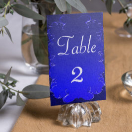 Elegant Royal Blue Wedding Reception Bordsnummer