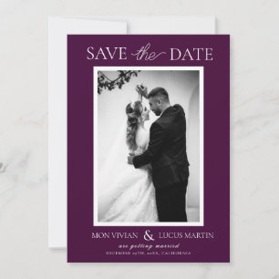 Elegant Royal Crimson Photo Save Date Inbjudningar