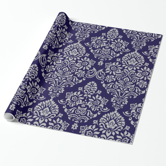 Elegant Royal Damaschmönster Presentpapper (Utrullad)