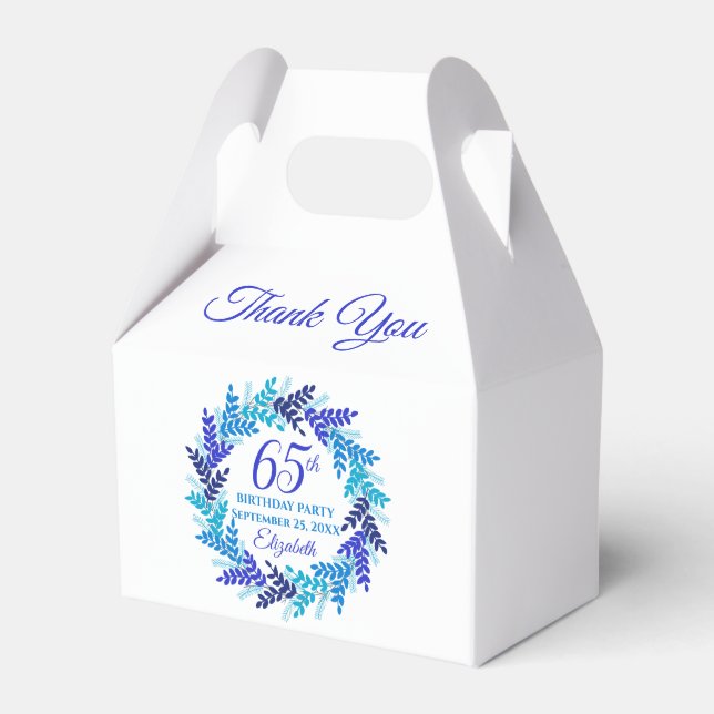 Elegant Royal Födelsedagsfest för 65e av blåskrubb Presentaskar (Framsidan Sidan)