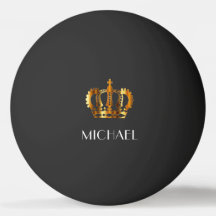Elegant Royal Gold Crown Namn Ping Pong Boll