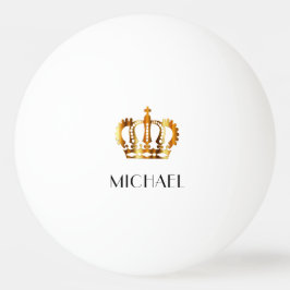 Elegant Royal Gold Crown Namn Pingisboll