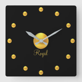Elegant Royal Golden Fyrkantig Klocka