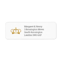 Elegant Royal Guld Krona Returetiketter