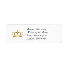 Elegant Royal Guld Krona Returetiketter Returadress Etikett