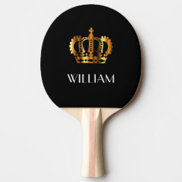 Elegant Royal Guld Kronnamn Svart Pingisracket