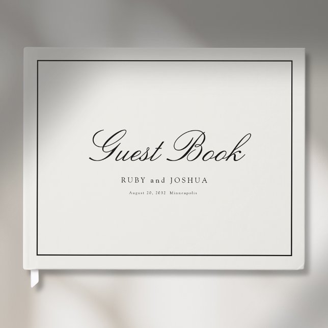 Elegant Royal Ivory Scripted Font Wedding Gästböcker (Elegant Royal Ivory Scripted Font Wedding Guest Book)