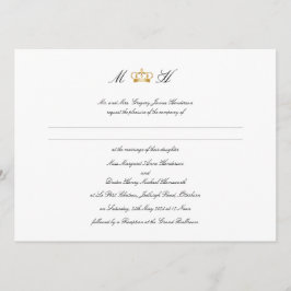 Elegant Royal Krona Bröllop Inbjudningar