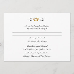 Elegant Royal Krona Bröllop Inbjudningar