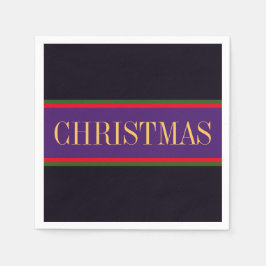 Elegant Royal Lila Black CHRISTMAS Rand Pappersservett