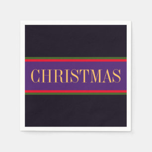 Elegant Royal Lila Black CHRISTMAS Rand Pappersservett