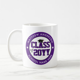 Elegant Royal Lila Class of 2023 Studenten Kaffemugg