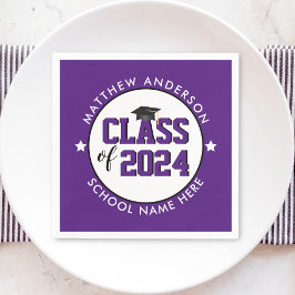 Elegant Royal Lila Class of 2023 Studenten Pappersservett