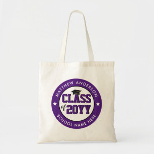 Elegant Royal Lila Class of 2023 Studenten Tygkasse