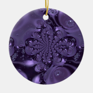 Elegant Royal Lila Flytande Gnistra Julgransprydnad Keramik