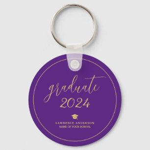 Elegant Royal Lila Student 2024 Studenten Nyckelring