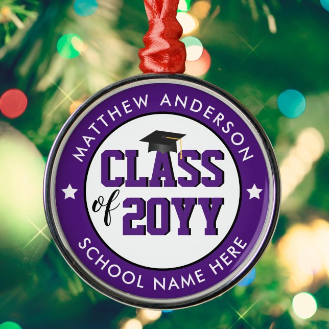 Elegant Royal Lila Studenten Julgransprydnad Metall (Skapare uppladdad)