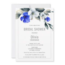 Elegant Royal Möhippa för blå och vit Blommigt