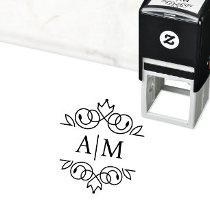Elegant, royal, monogram självfärgande stämpel