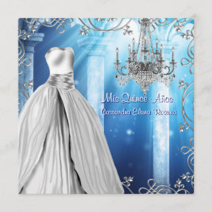 Elegant Royal Navy Blå Quinceanera Inbjudningar