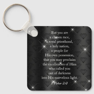 Elegant Royal Priesthood Bible Verse Nyckelring