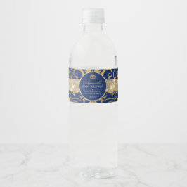 Elegant Royal Prince Baby Shower Vattenflaska Etikett