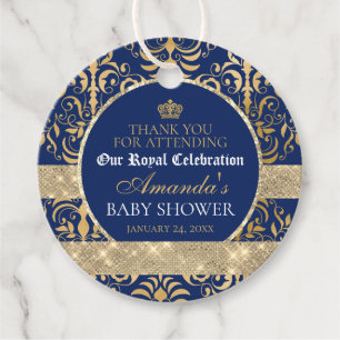 Elegant Royal Prins Baby Shower Gåvor Etiketter