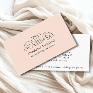 Elegant, royal, salon, mjuk persika visitkort