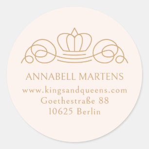 Elegant, royal, salon, -rosa+ beige-brun runt klistermärke