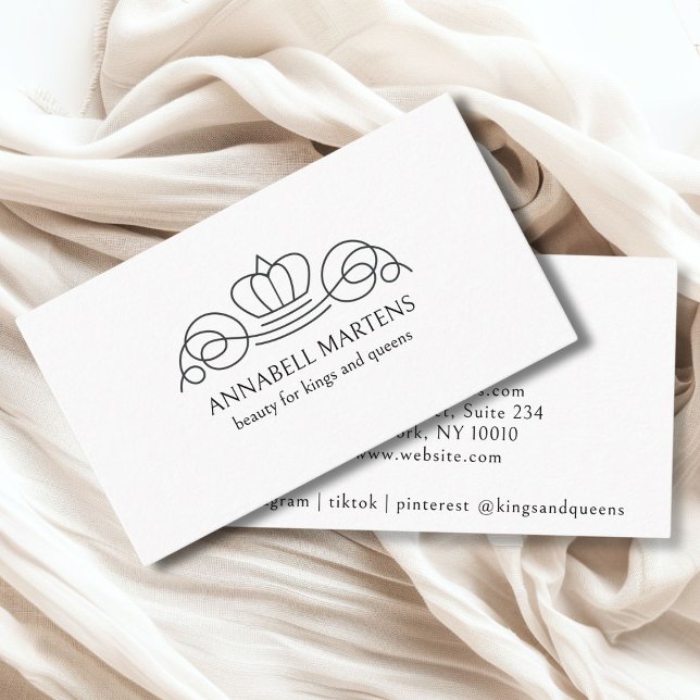 Elegant, royal, salon visitkort (Elegant, royal, salon white crown business card )