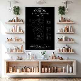 Elegant, royal, svart pris lista poster
